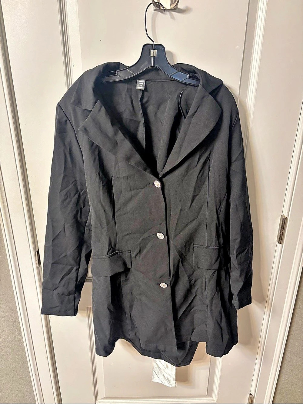 SHEIN Black Cutout Trench Coat